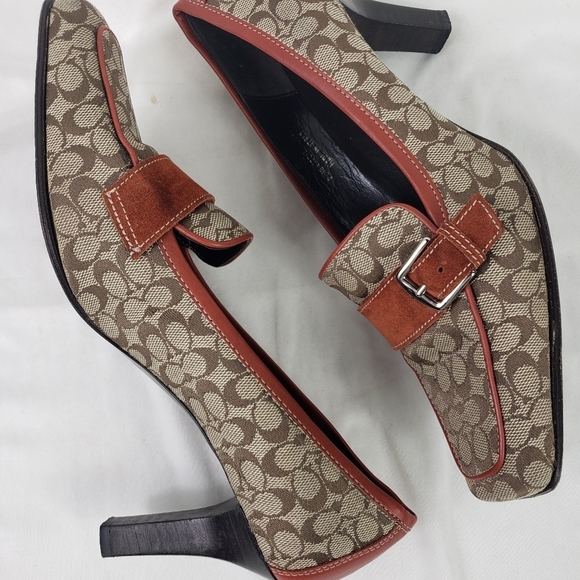 Coach Signature Canvas Square Toe Heel - Picture 7 of 9
